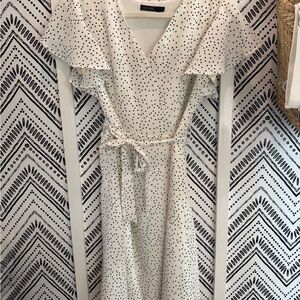 Mikarose Cream and Black Polka Dot Maxi Dress